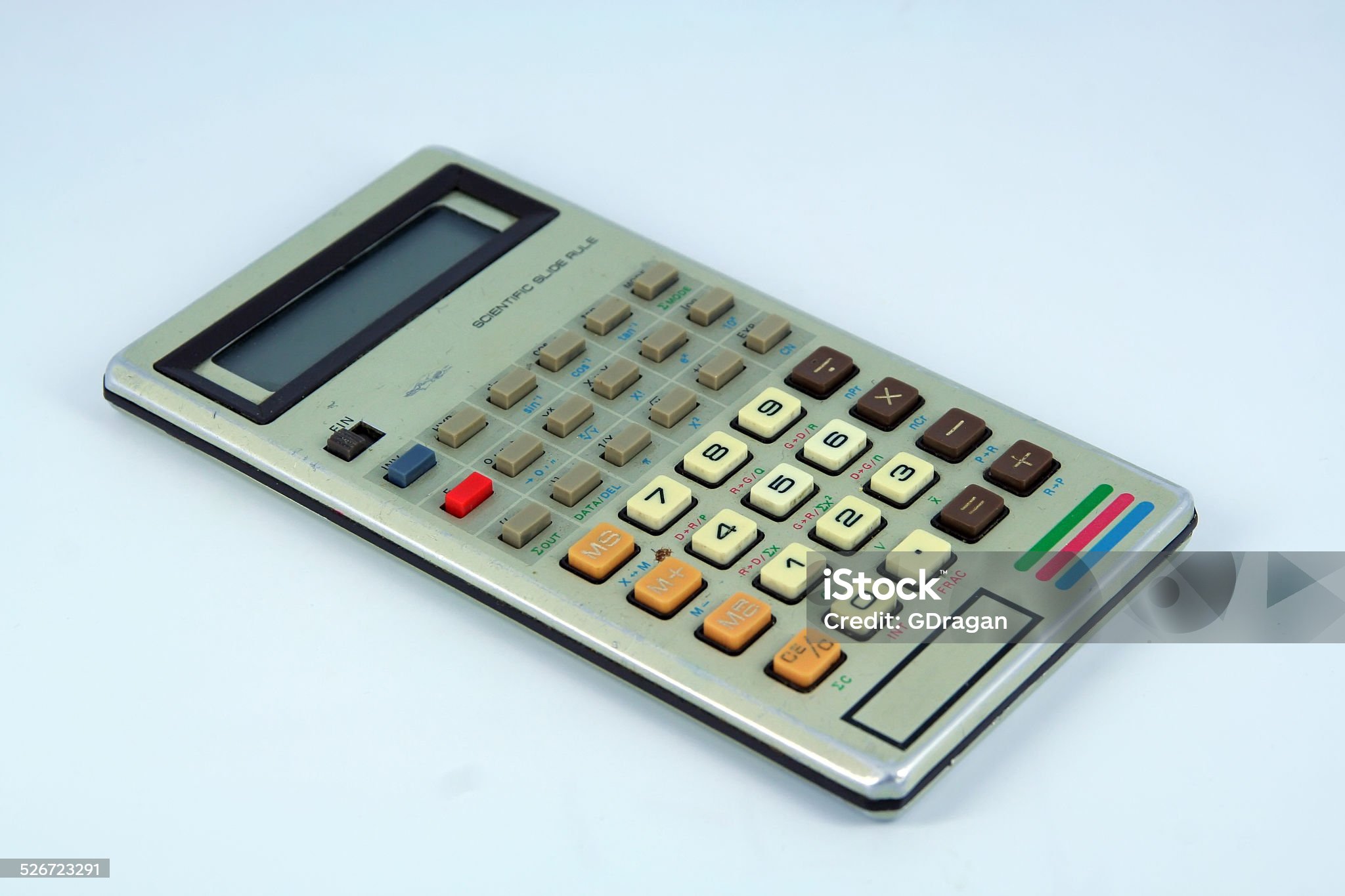 Vintage calculator tool. Old calculator.