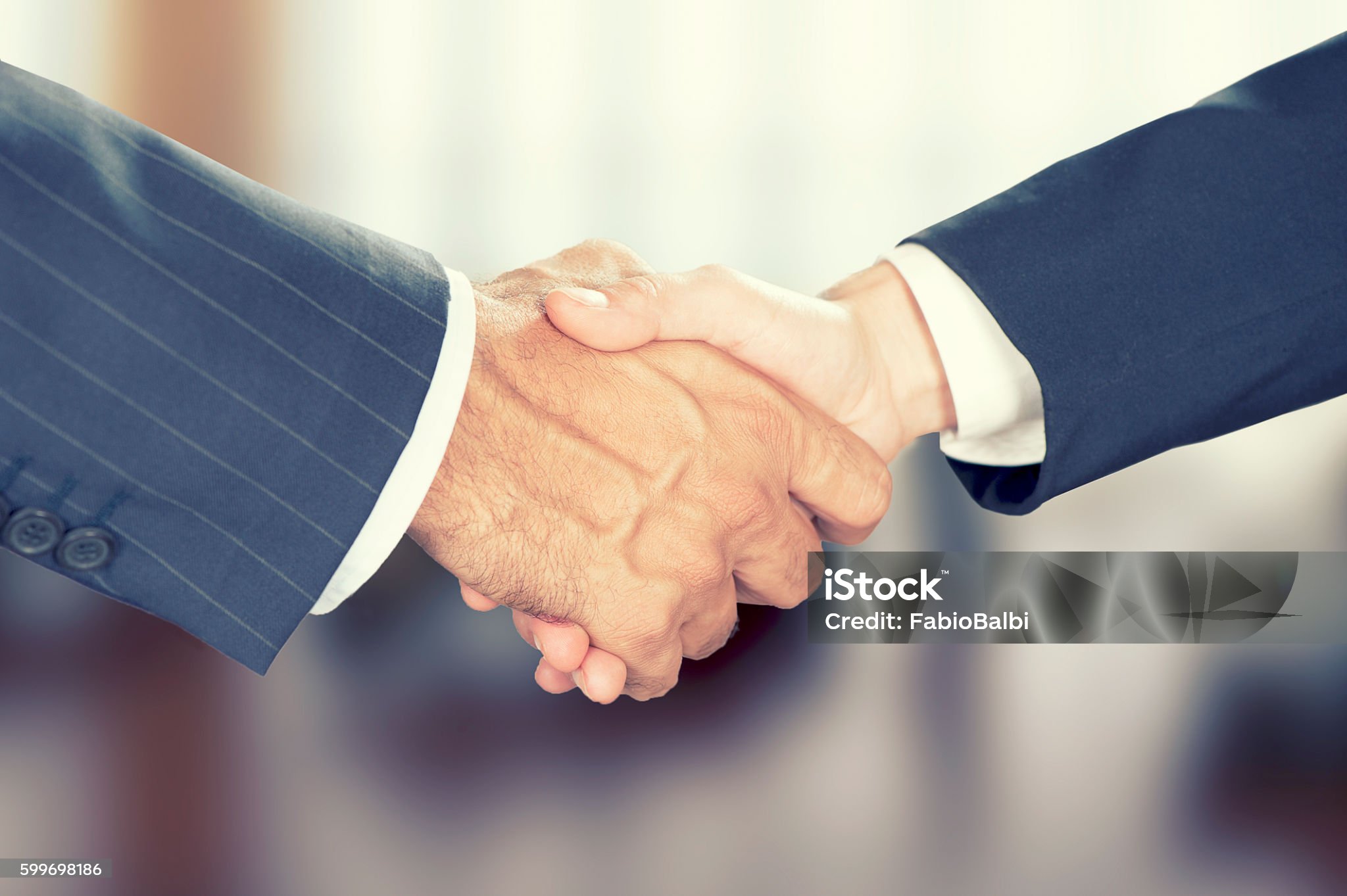 Business handshake from 2 business men